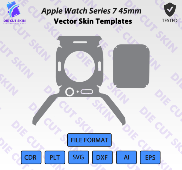 Apple Watch 45mm Series 7 Skin Template Vector
