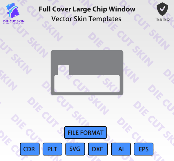Full Cover Large Chip Window Skin Template Vector