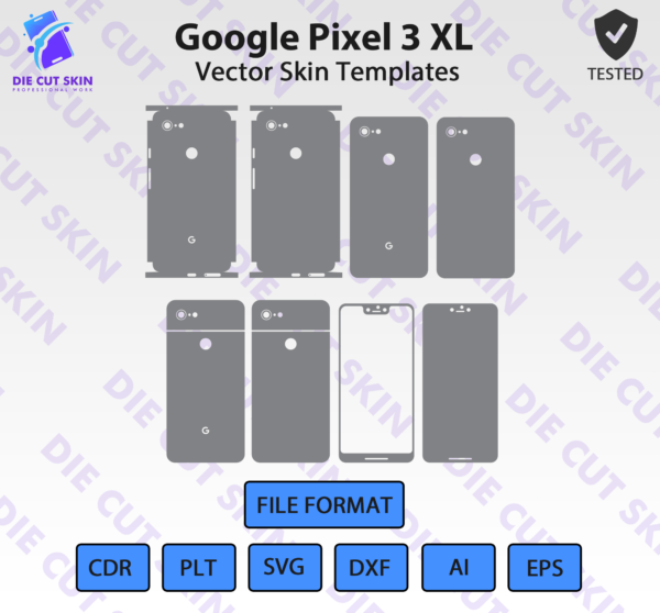 Google PIXEL 3 XL Skin Template Vector
