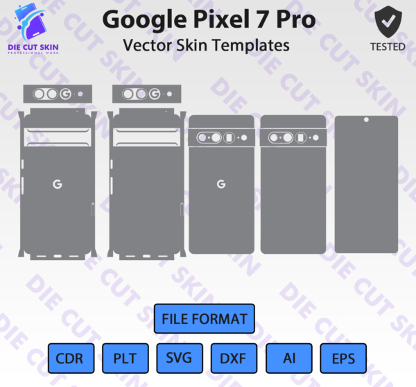 Google Pixel 7 Pro Skin Template Vector