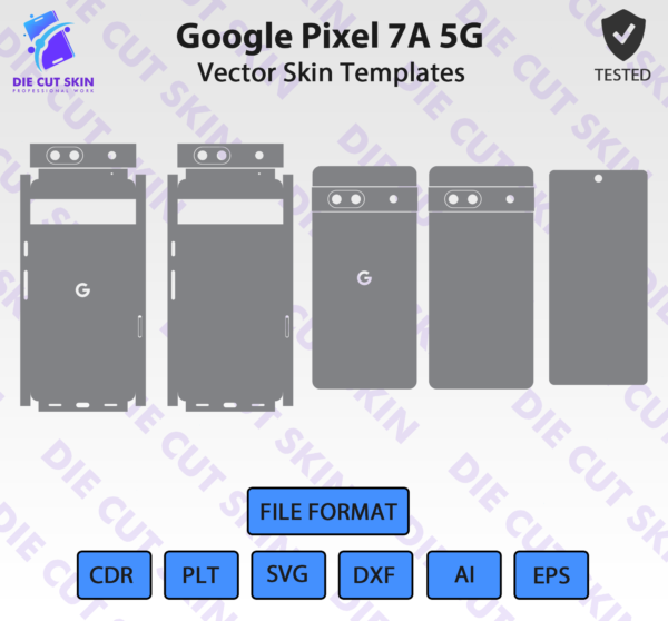 Google Pixel 7A 5G Skin Template Vector