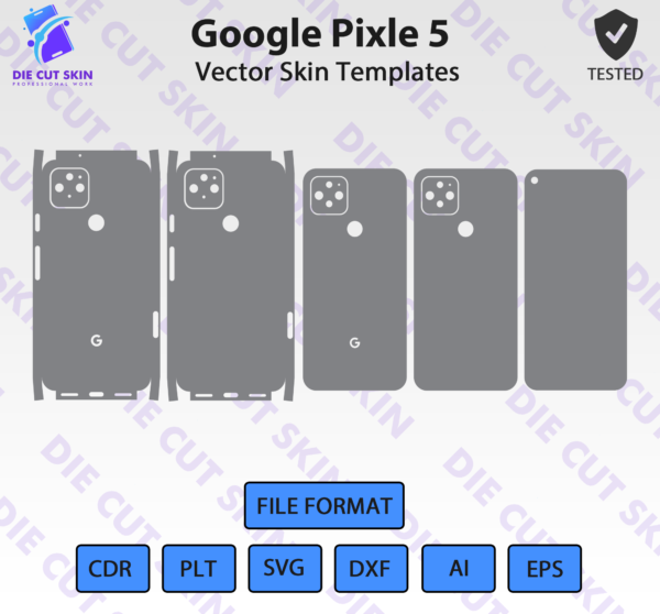 Google Pixel 5 Skin Template Vector