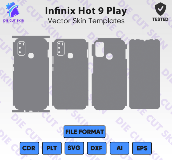 infinix Hot 9 Play Skin Template Vector