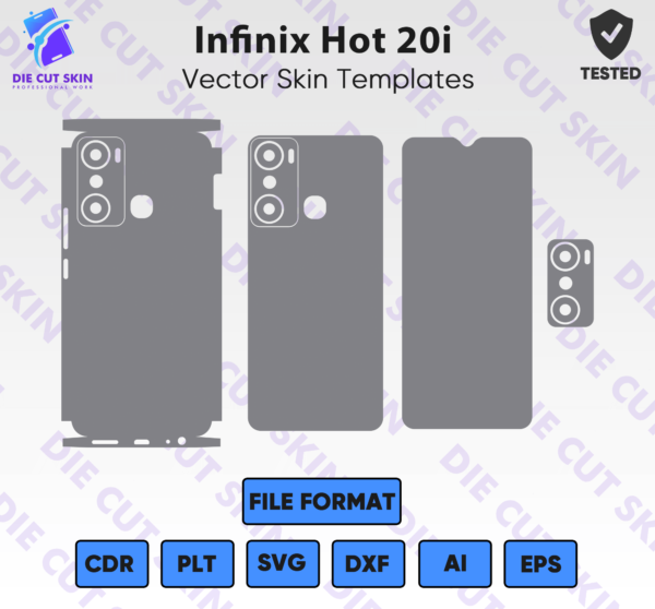 Infinix Hot 20i Skin Template Vector