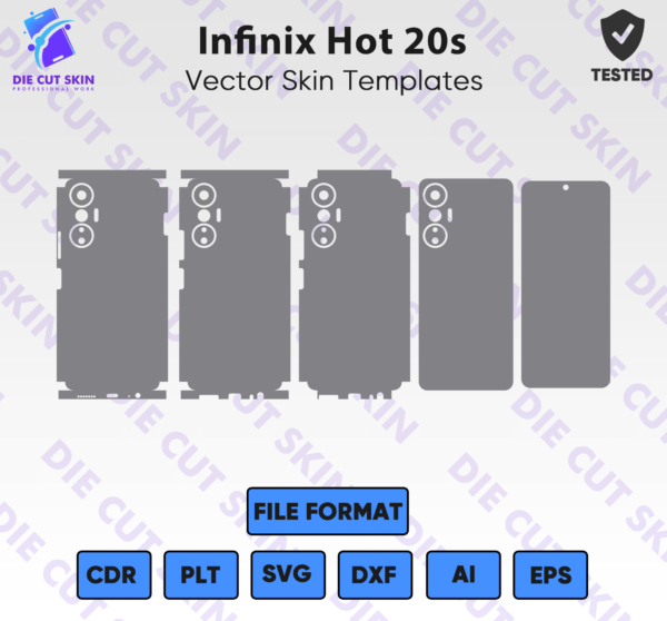 Infinix Hot 20s Skin Template Vector