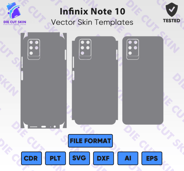 infinix Note 10 Skin Template Vector