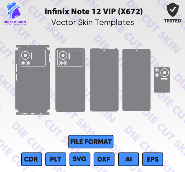 Infinix Note 12 VIP (X672) Skin Template Vector