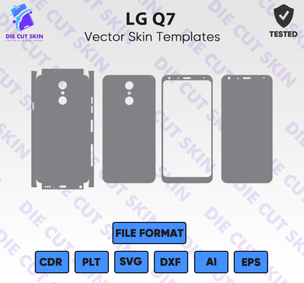 LG Q7 Skin Template Vector