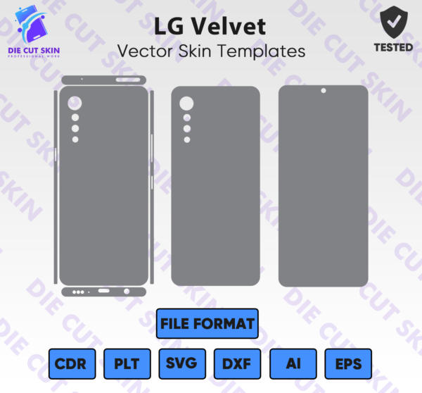 LG Velvet Skin Template Vector