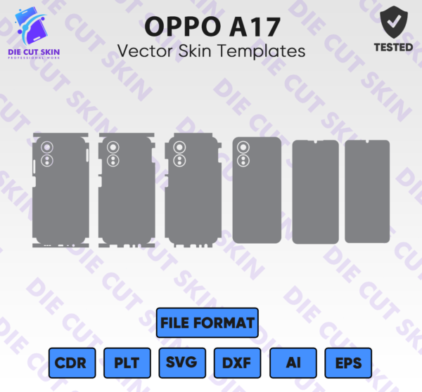 OPPO A17 Skin Template Vector
