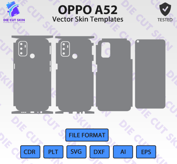 Oppo A52 (2020) Skin Template Vector