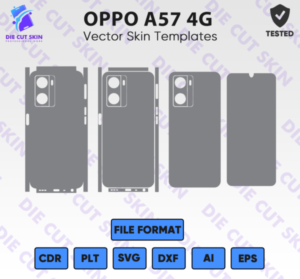 OPPO A57 4G Skin Template Vector