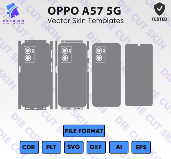OPPO A57 5G Skin Template Vector