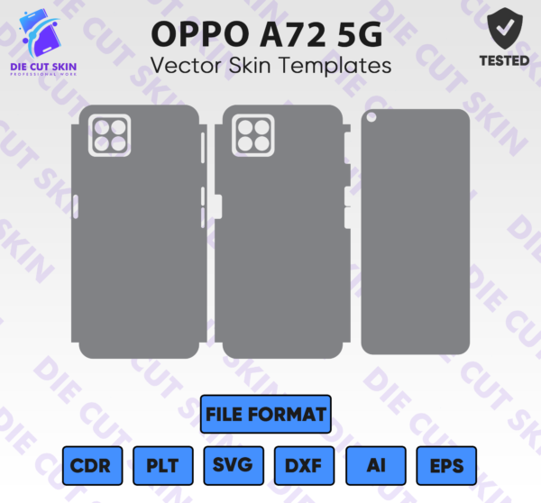 OPPO A72 5G Skin Template Vector