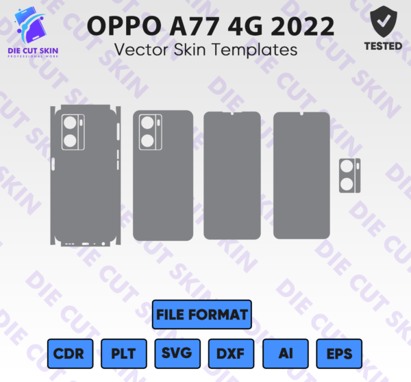 OPPO A77 4G 2022 Skin Template Vector