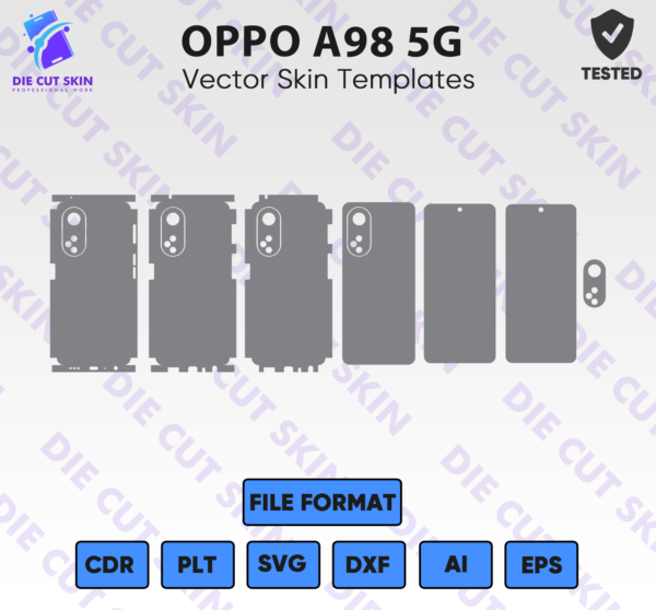 OPPO A98 5G Skin Template Vector