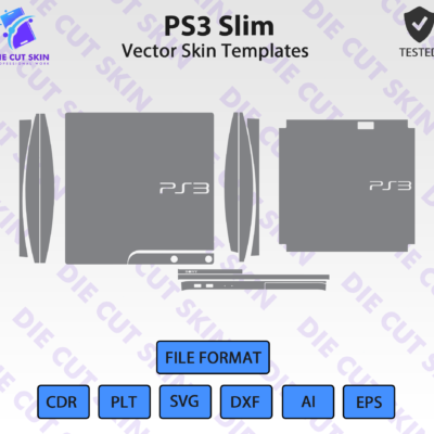 PS3 Slim Skin Template Vector