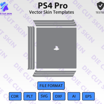 PS4 Pro Skin File Template Vector