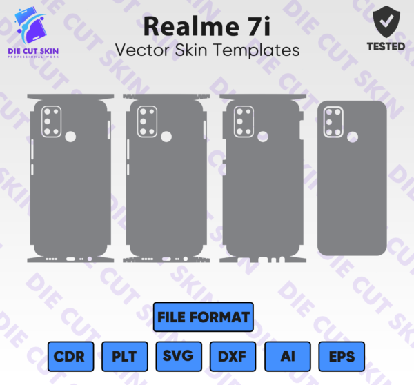 Realme 7i Skin Template Vector