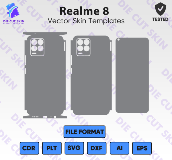 Realme 8 Skin Template Vector
