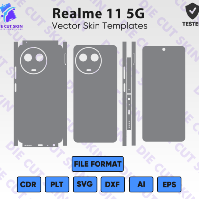 Realme 11 5G Skin Template Vector