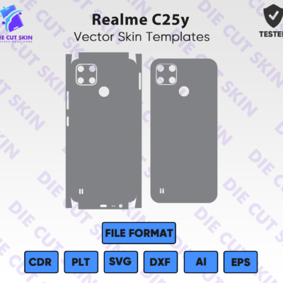 Realme C25Y Skin Template Vector
