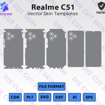 Realme C51 Skin Template Vector