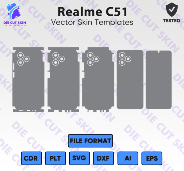 Realme C51 Skin Template Vector