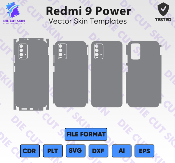 Xiaomi Redmi 9 Power Skin Template Vector