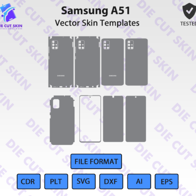 Samsung Galaxy A51 Skin Template Vector