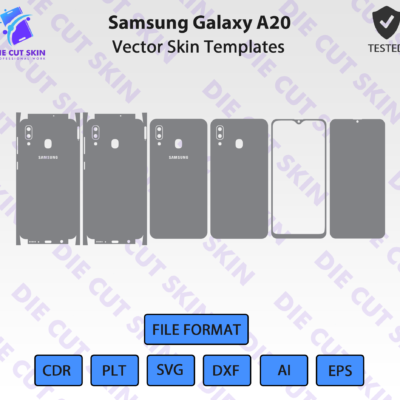 Samsung A20 Skin Template Vector