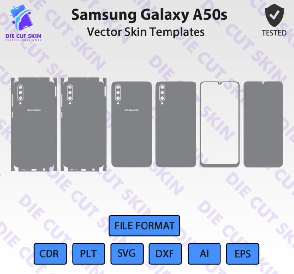 Samsung Galaxy A50s Skin Template Vector