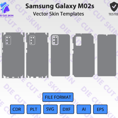Samsung Galaxy M02S Skin Template Vector