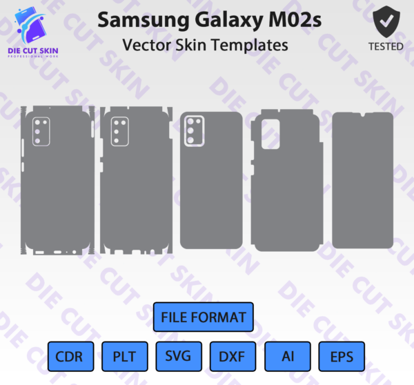 Samsung Galaxy M02S Skin Template Vector