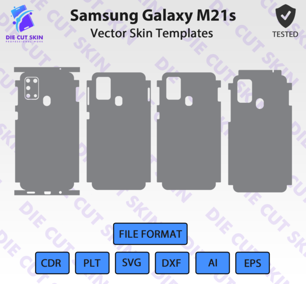 Samsung Galaxy M21s Skin Template Vector