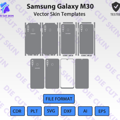 Samsung Galaxy M30 Skin Template Vector