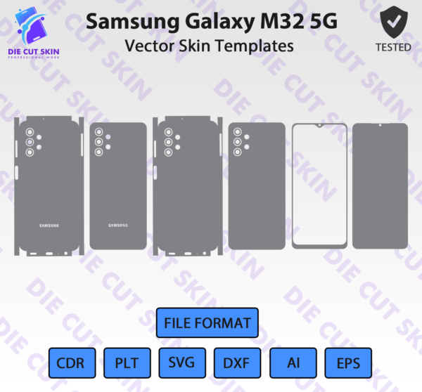Samsung Galaxy M32 5G Skin Template Vector