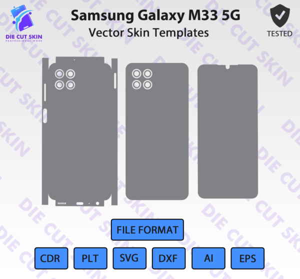 Samsung Galaxy M33 5G Skin Template Vector