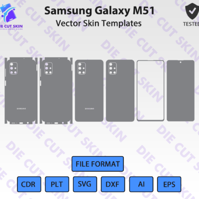 Samsung Galaxy M51 Skin Template Vector