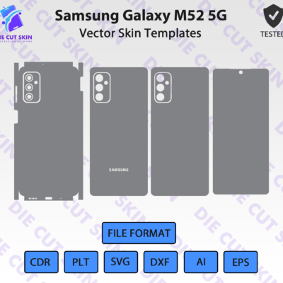 Samsung Galaxy M52 5G Skin Template Vector