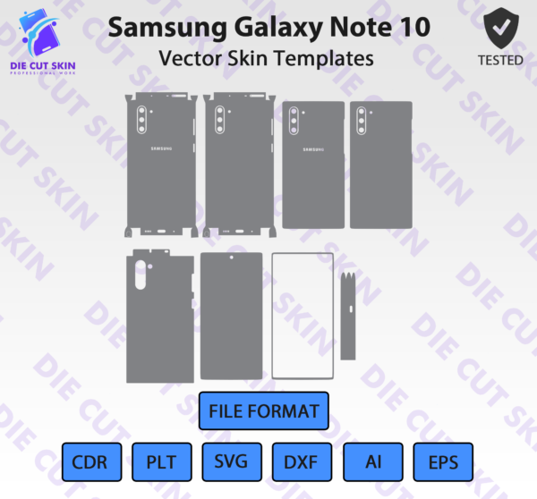 Samsung Galaxy Note 10 Skin Template Vector