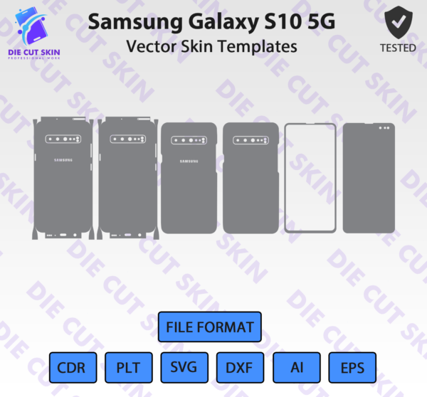 Samsung Galaxy S10 5G Skin Template Vector