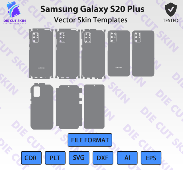 Samsung S20 Plus Skin Template Vector