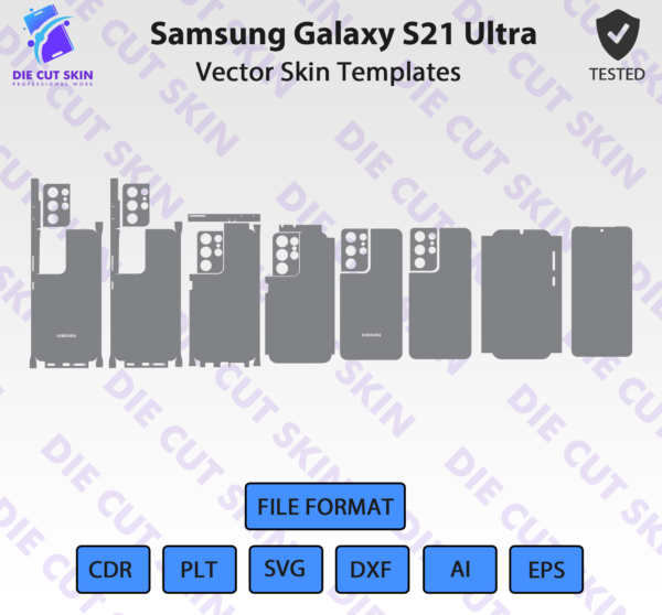 Samsung S21 Ultra Skin Template Vector