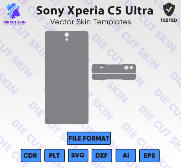 Sony Xperia C5 Ultra Skin Template Vector