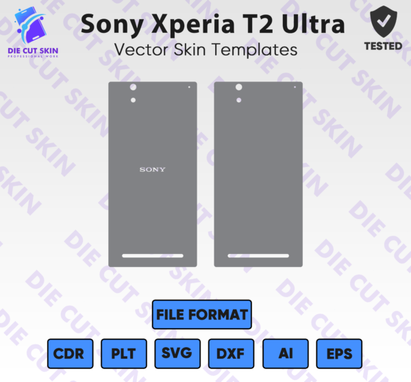 Sony Xperia T2 Ultra Skin Template Vector
