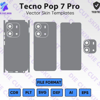 Tecno POP 7 Pro Skin Template Vector