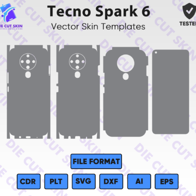 Tecno Spark 6 Skin Template Vector