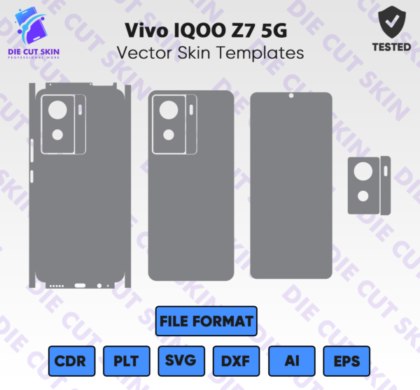 VIVO IQOO Z7 5G Skin Template Vector