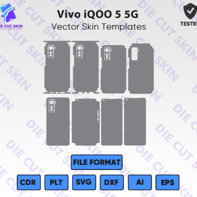 Vivo Iqoo 5 5G Skin Template Vector